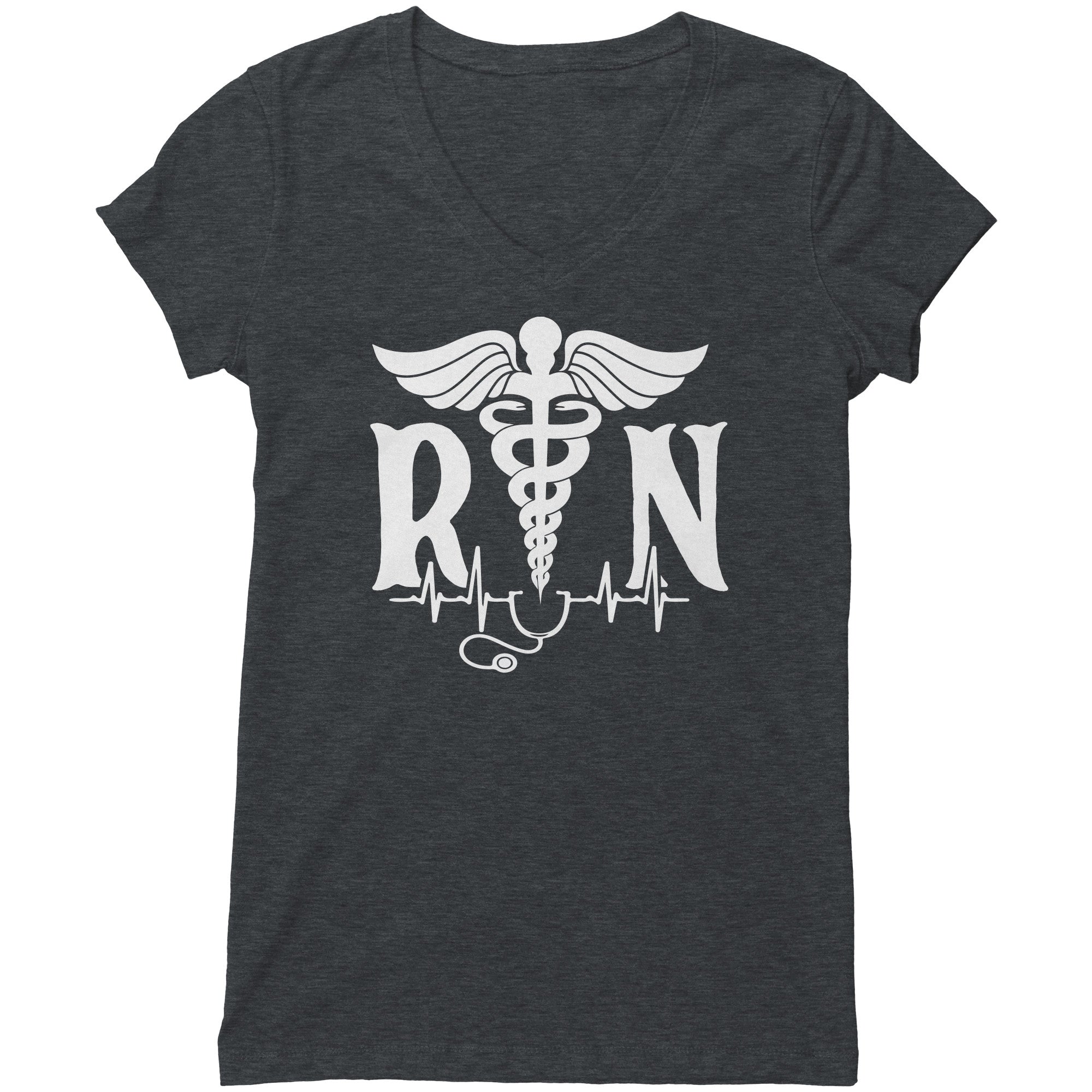 Bella Women's V-Neck T-Shirt for Registered Nurses: Comfort Meets Style with Medical-Inspired Design