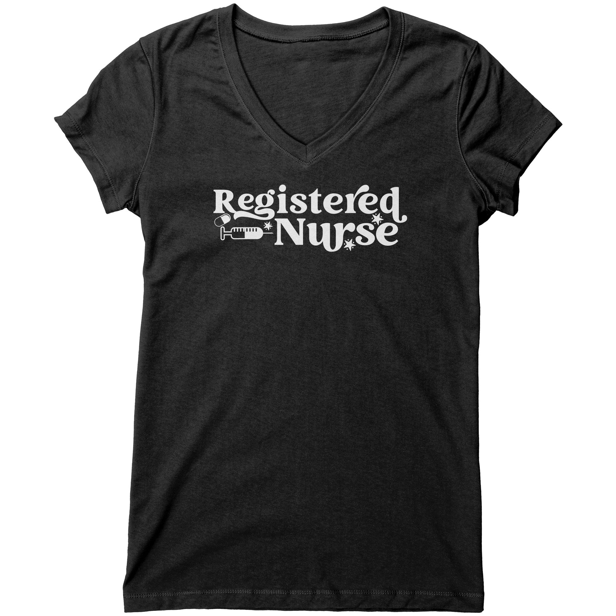 Bella Women's V-Neck T-Shirt for Registered Nurses: Modern, Relaxed Fit with Stylish Design