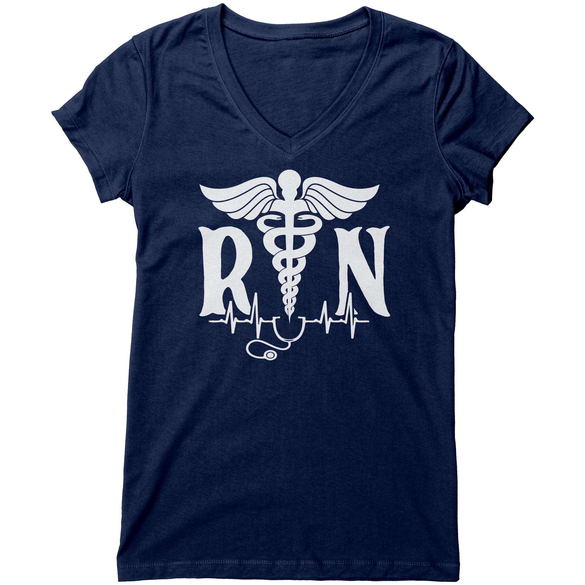 Bella Women's V-Neck T-Shirt for Registered Nurses: Comfort Meets Style with Medical-Inspired Design