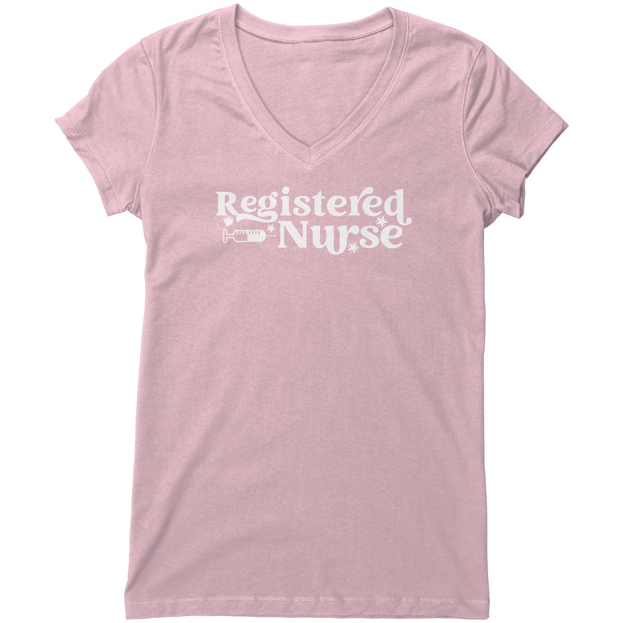 Bella Women's V-Neck T-Shirt for Registered Nurses: Modern, Relaxed Fit with Stylish Design