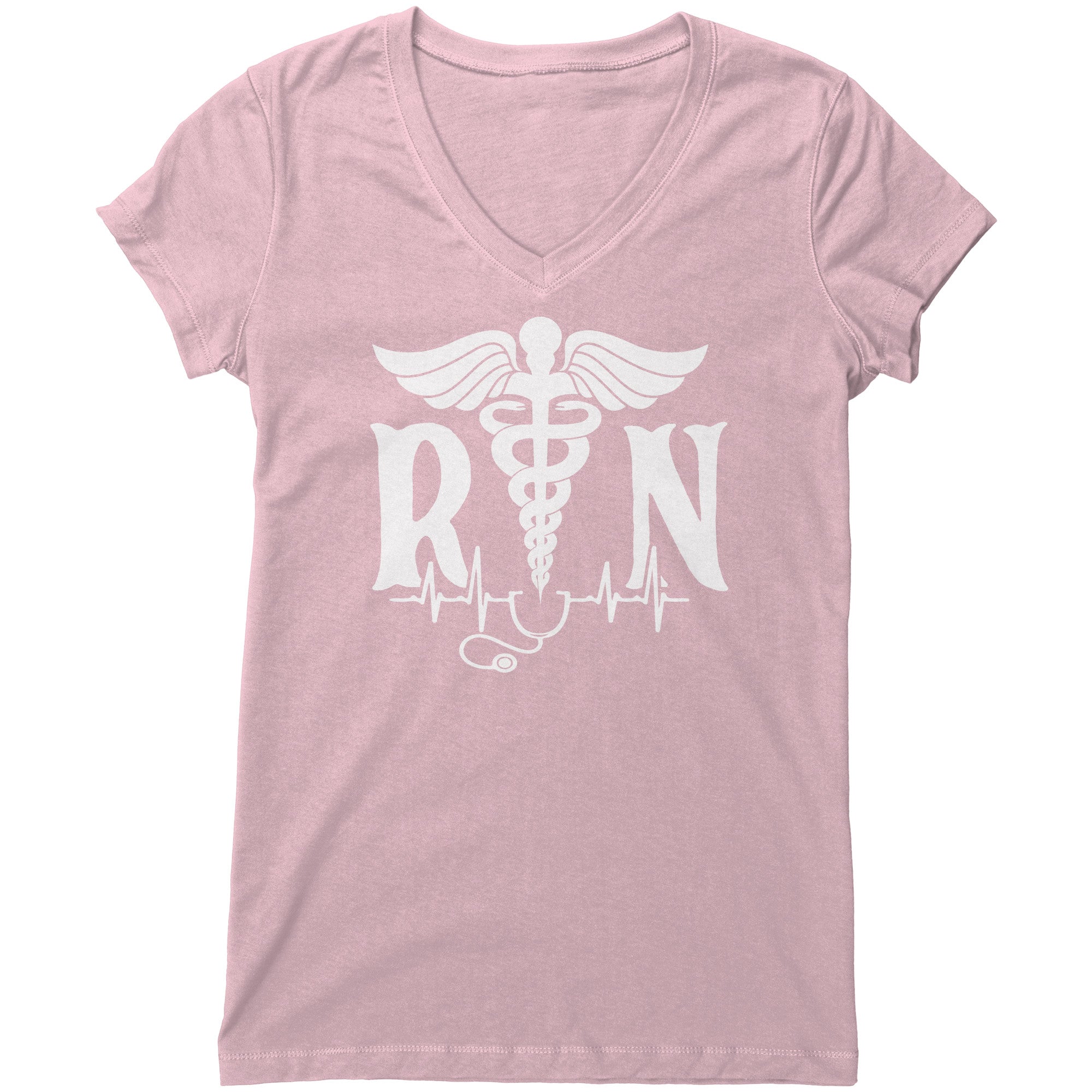 Bella Women's V-Neck T-Shirt for Registered Nurses: Comfort Meets Style with Medical-Inspired Design