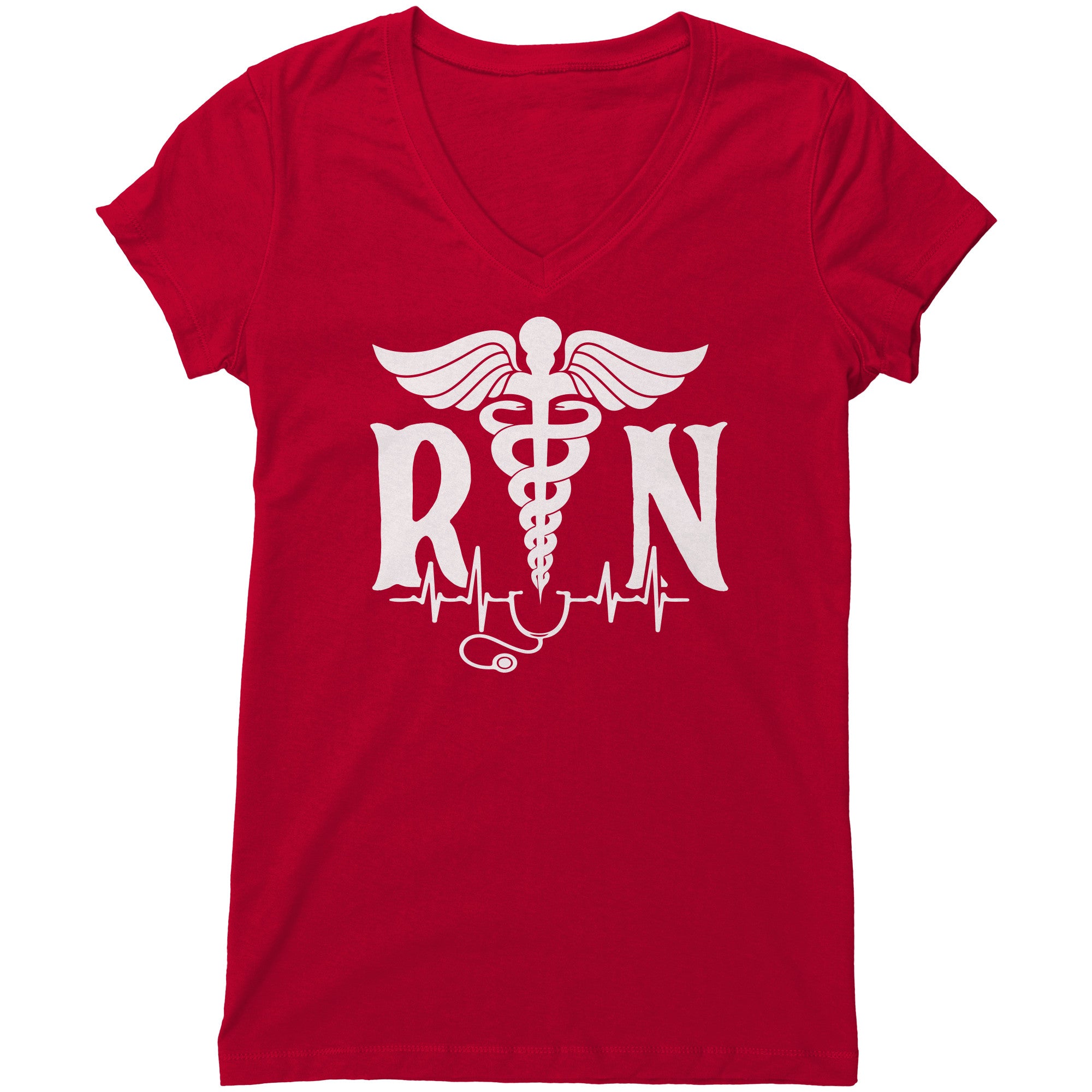 Bella Women's V-Neck T-Shirt for Registered Nurses: Comfort Meets Style with Medical-Inspired Design