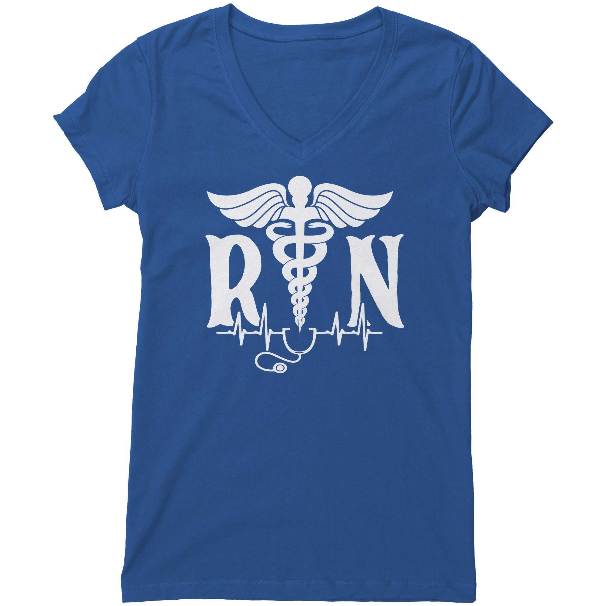 Bella Women's V-Neck T-Shirt for Registered Nurses: Comfort Meets Style with Medical-Inspired Design