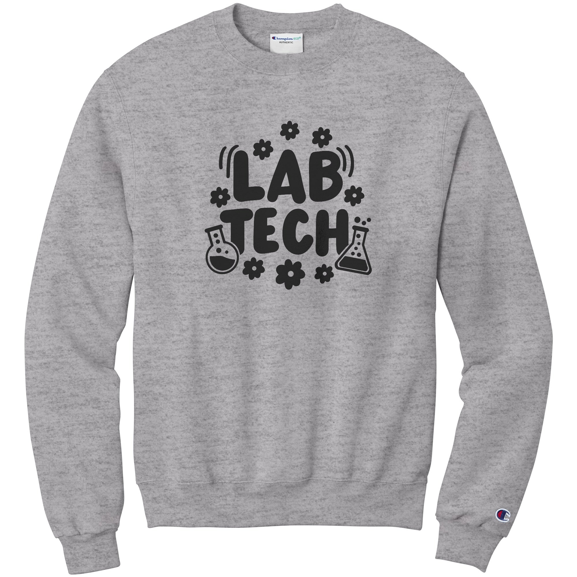 Blossom in the Lab: 'Lab Tech' Sweatshirt with Daisy and Vial Design