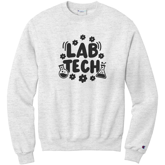 Blossom in the Lab: 'Lab Tech' Sweatshirt with Daisy and Vial Design