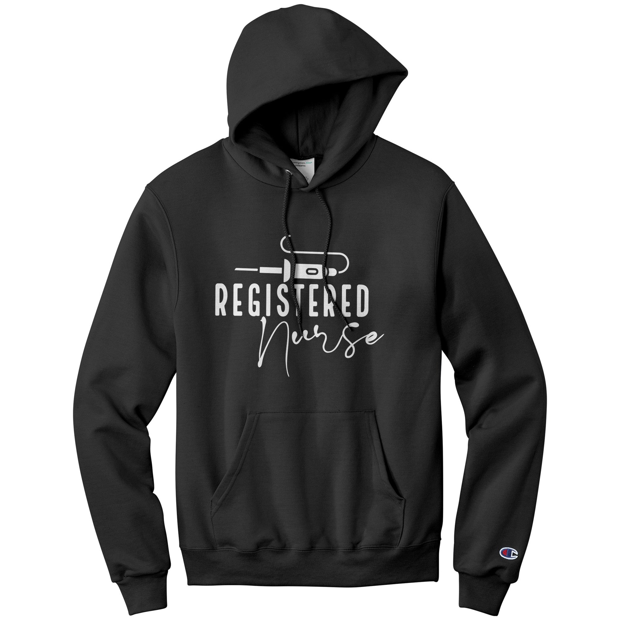 Champion Double Dry Registered Nurse Hoodie with Moisture-Wicking Technology