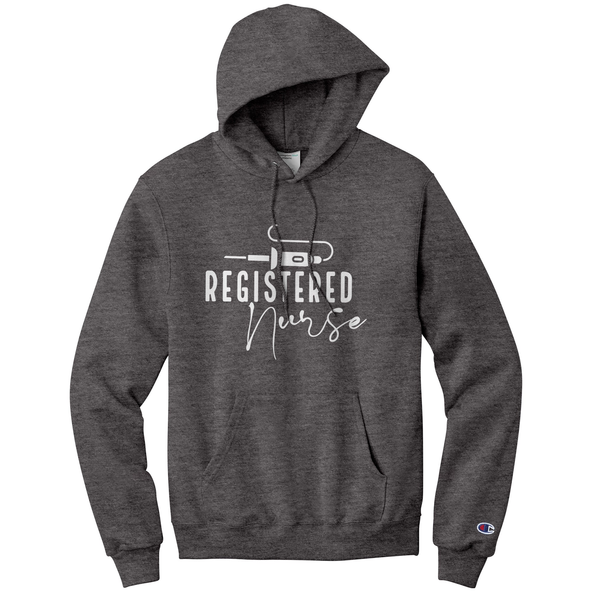 Champion Double Dry Registered Nurse Hoodie with Moisture-Wicking Technology