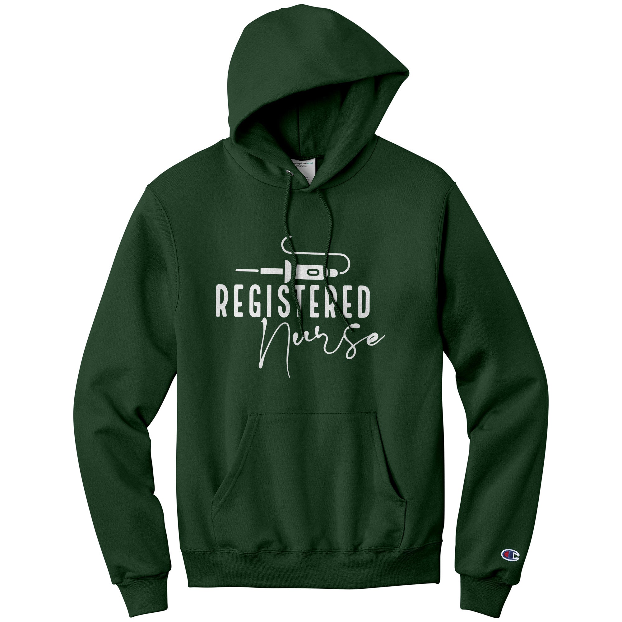 Champion Double Dry Registered Nurse Hoodie with Moisture-Wicking Technology