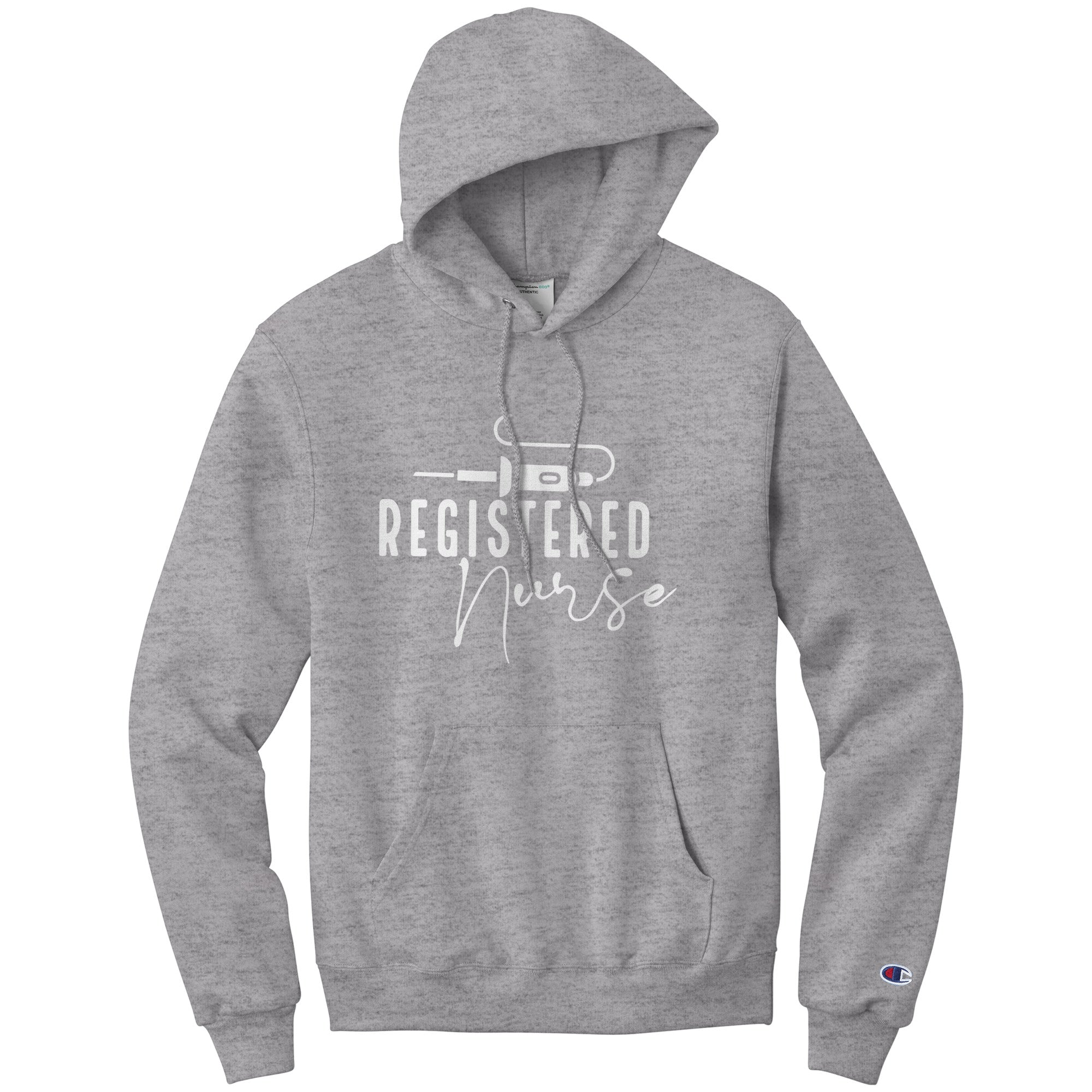 Champion Double Dry Registered Nurse Hoodie with Moisture-Wicking Technology