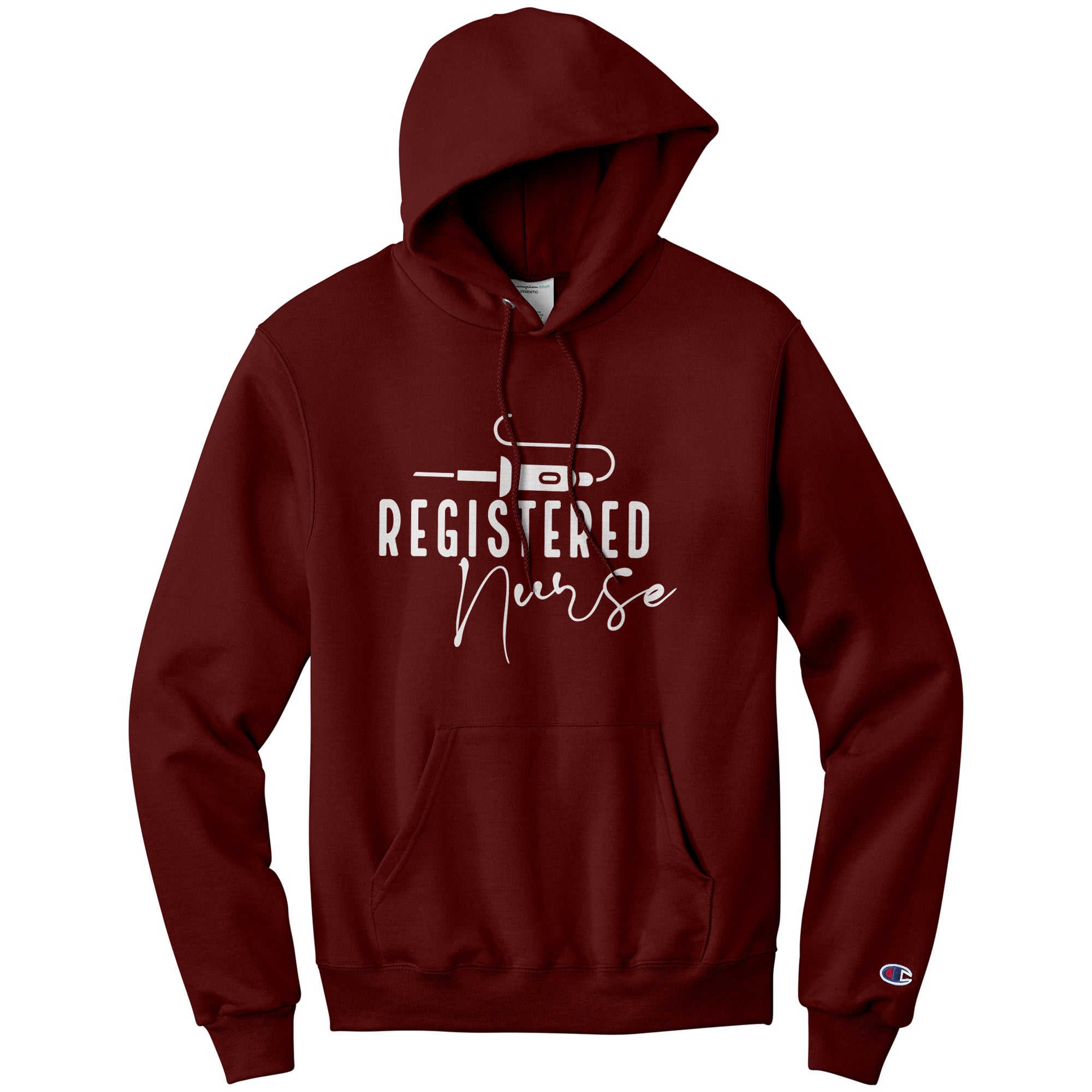 Champion Double Dry Registered Nurse Hoodie with Moisture-Wicking Technology
