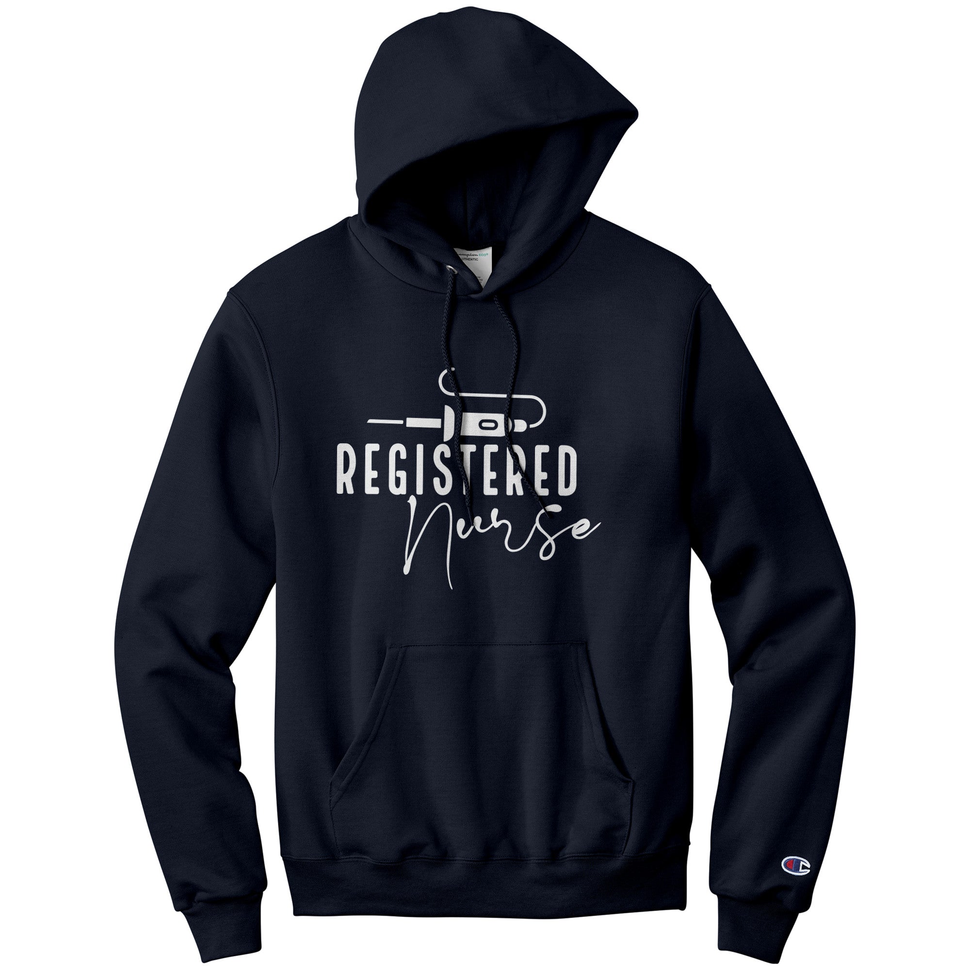 Champion Double Dry Registered Nurse Hoodie with Moisture-Wicking Technology
