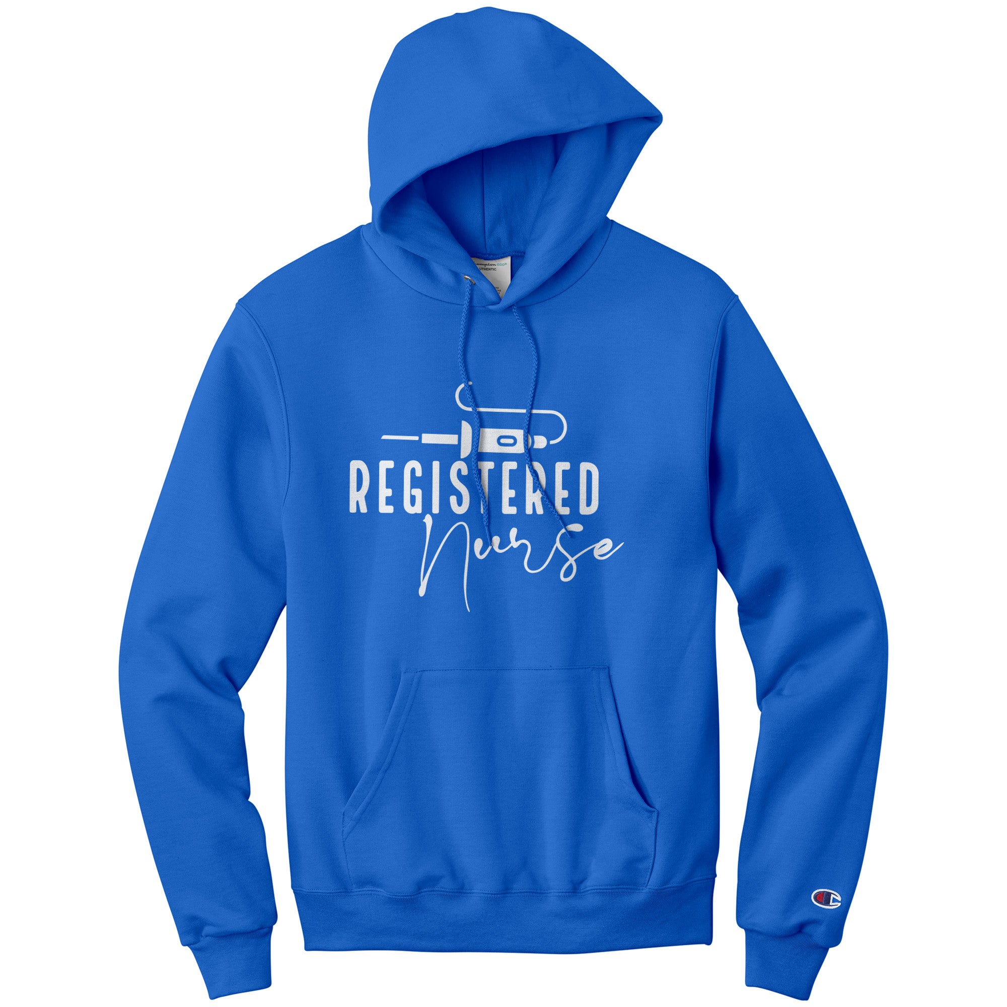 Champion Double Dry Registered Nurse Hoodie with Moisture-Wicking Technology