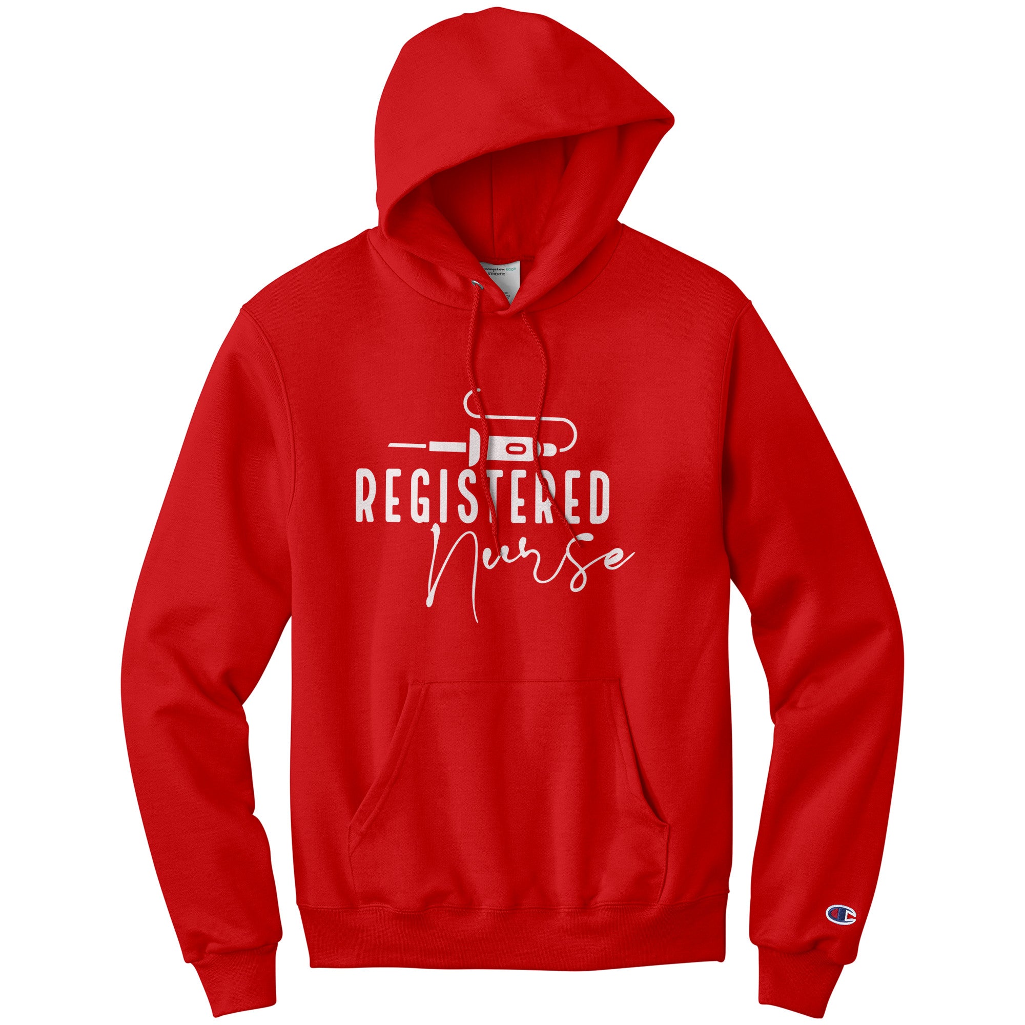 Champion Double Dry Registered Nurse Hoodie with Moisture-Wicking Technology