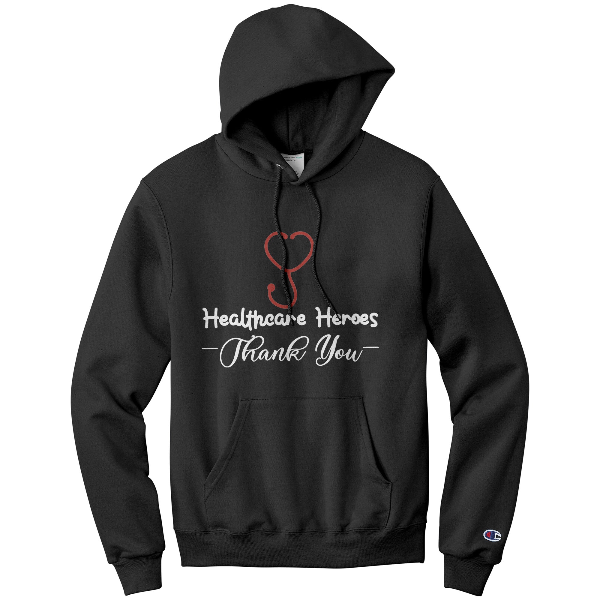 Champion Hoodie - Healthcare Heroes with Heart Stethoscope Design