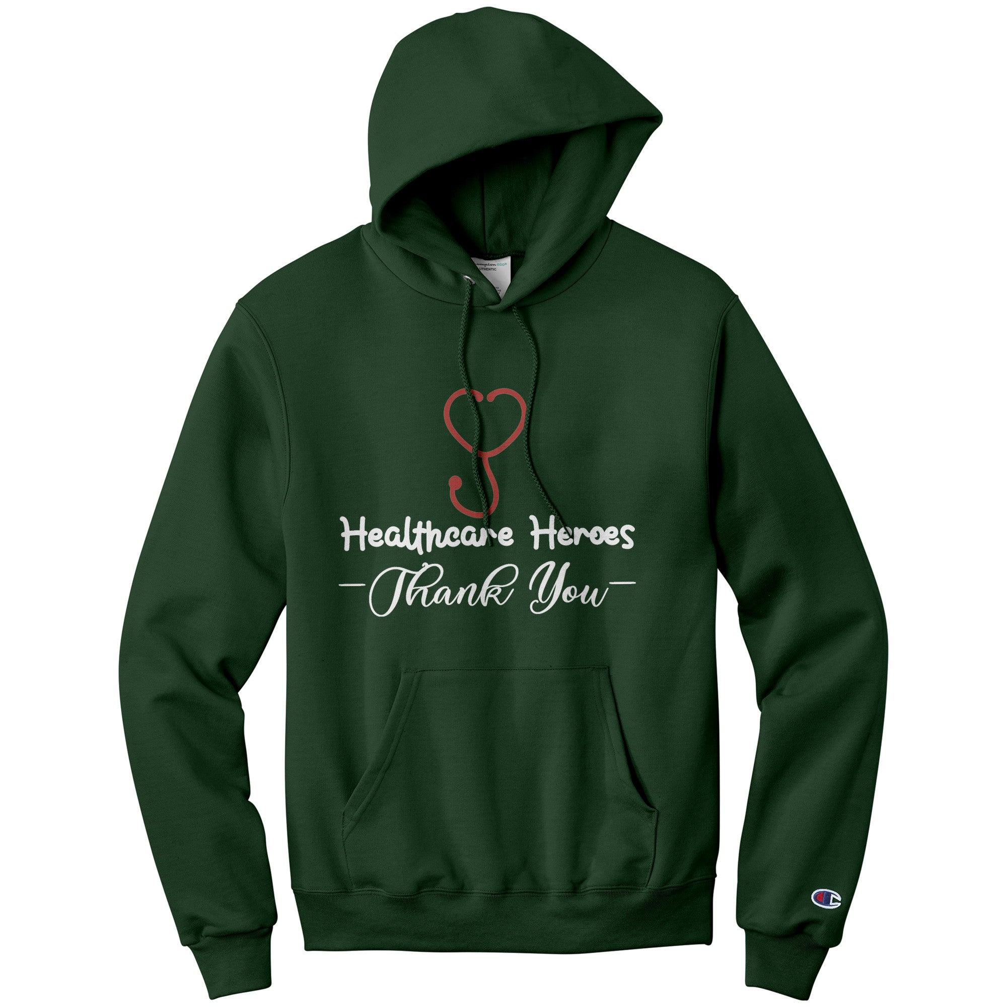 Champion Hoodie - Healthcare Heroes with Heart Stethoscope Design