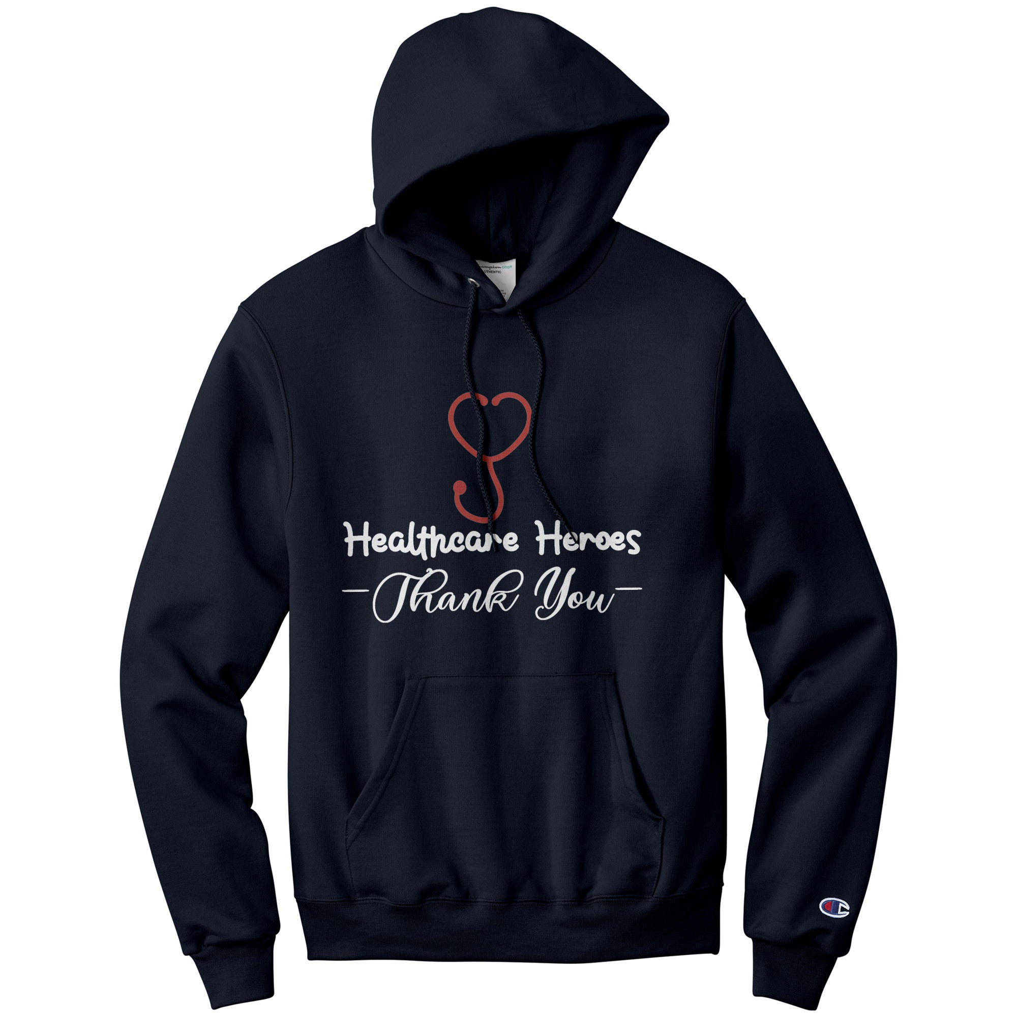 Champion Hoodie - Healthcare Heroes with Heart Stethoscope Design