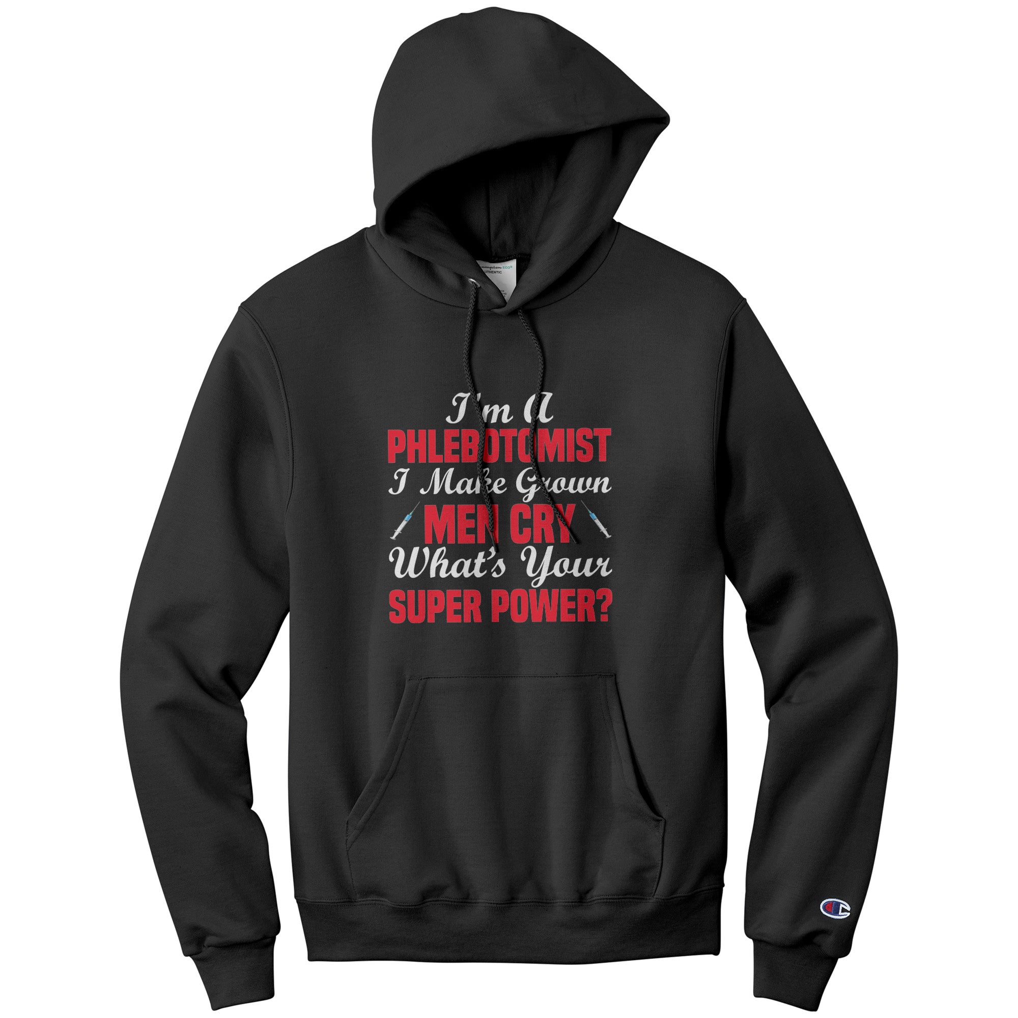 Champion Phlebotomist Hoodie - Comfort, Style, and Superpower Unite!