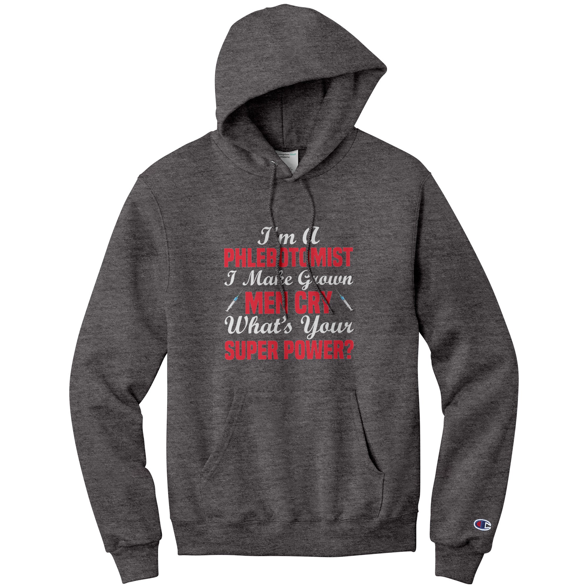 Champion Phlebotomist Hoodie - Comfort, Style, and Superpower Unite!
