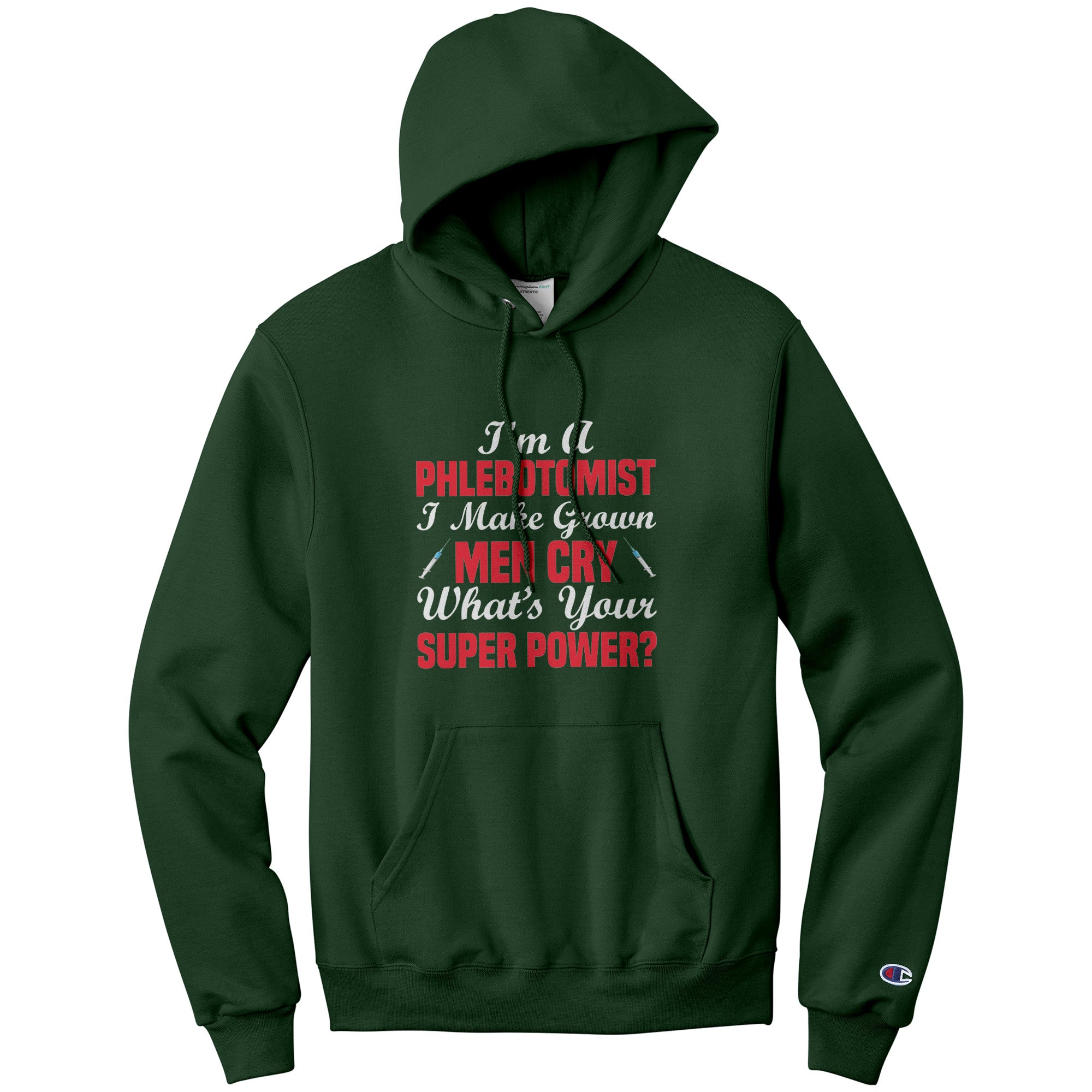 Champion Phlebotomist Hoodie - Comfort, Style, and Superpower Unite!