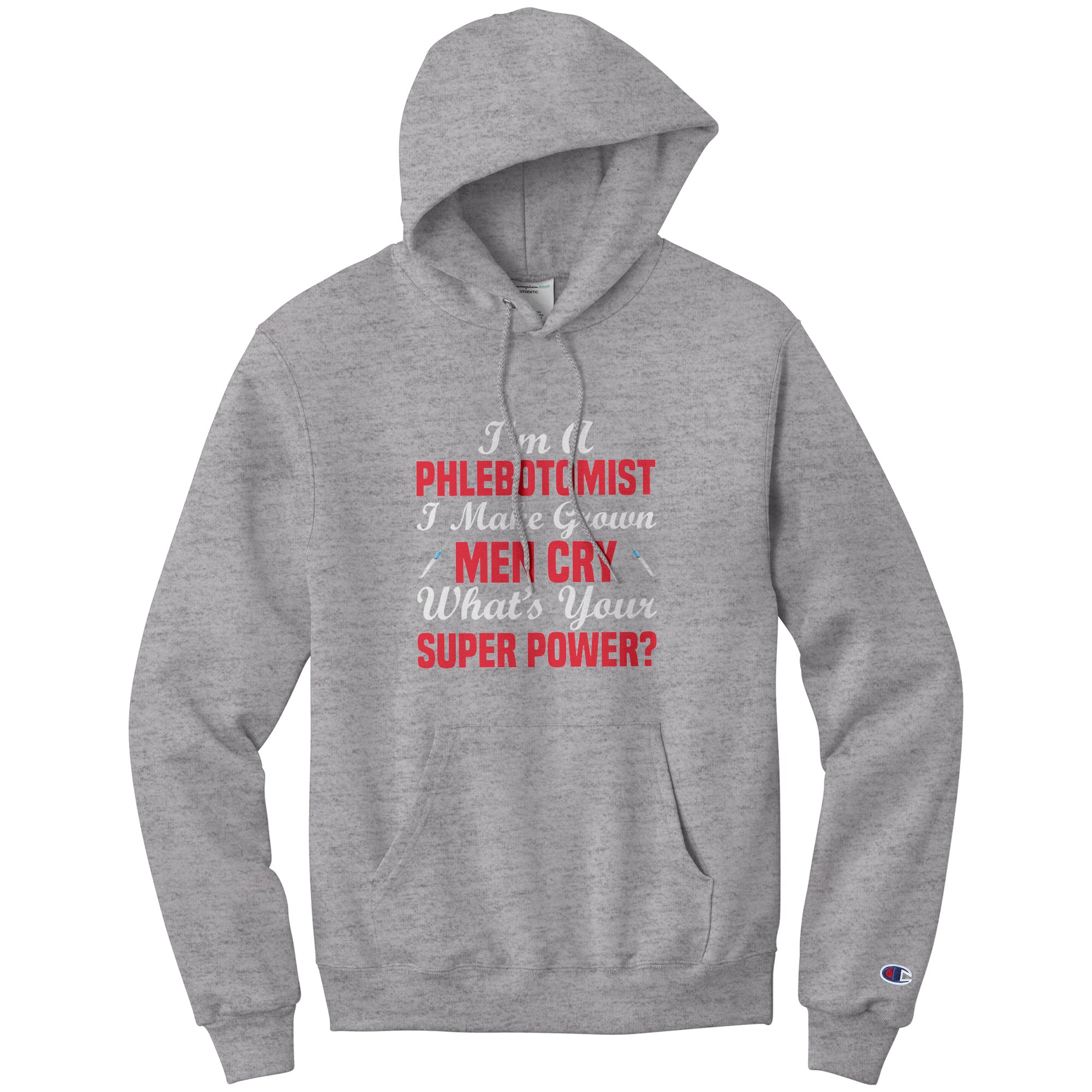 Champion Phlebotomist Hoodie - Comfort, Style, and Superpower Unite!
