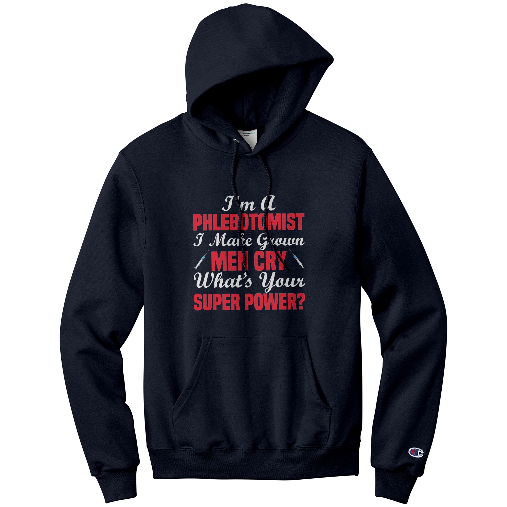 Champion Phlebotomist Hoodie - Comfort, Style, and Superpower Unite!
