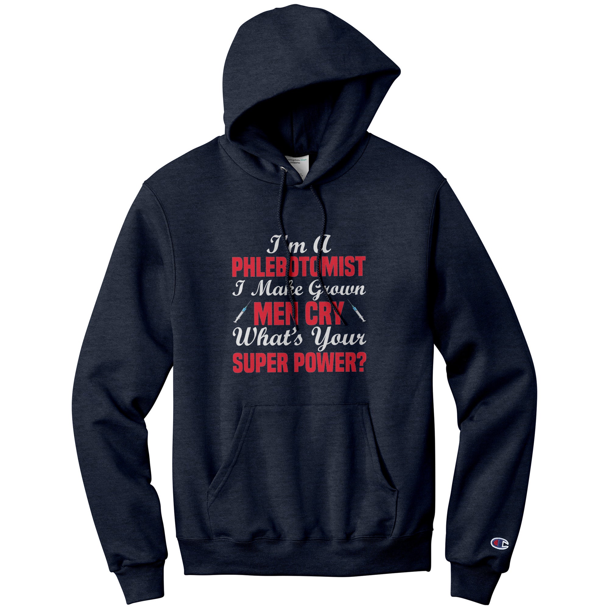 Champion Phlebotomist Hoodie - Comfort, Style, and Superpower Unite!