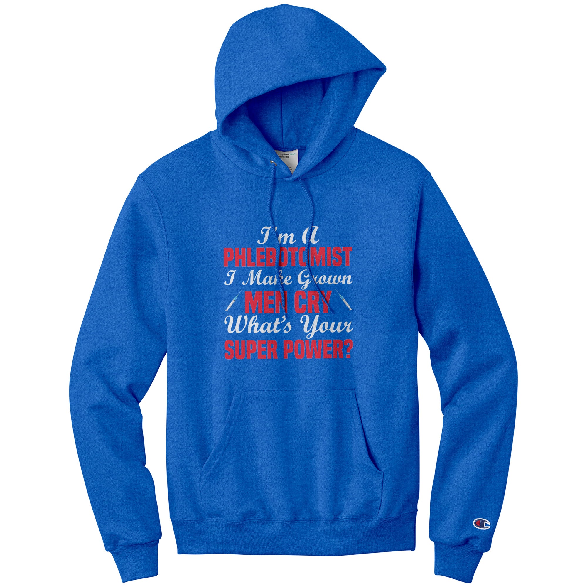 Champion Phlebotomist Hoodie - Comfort, Style, and Superpower Unite!