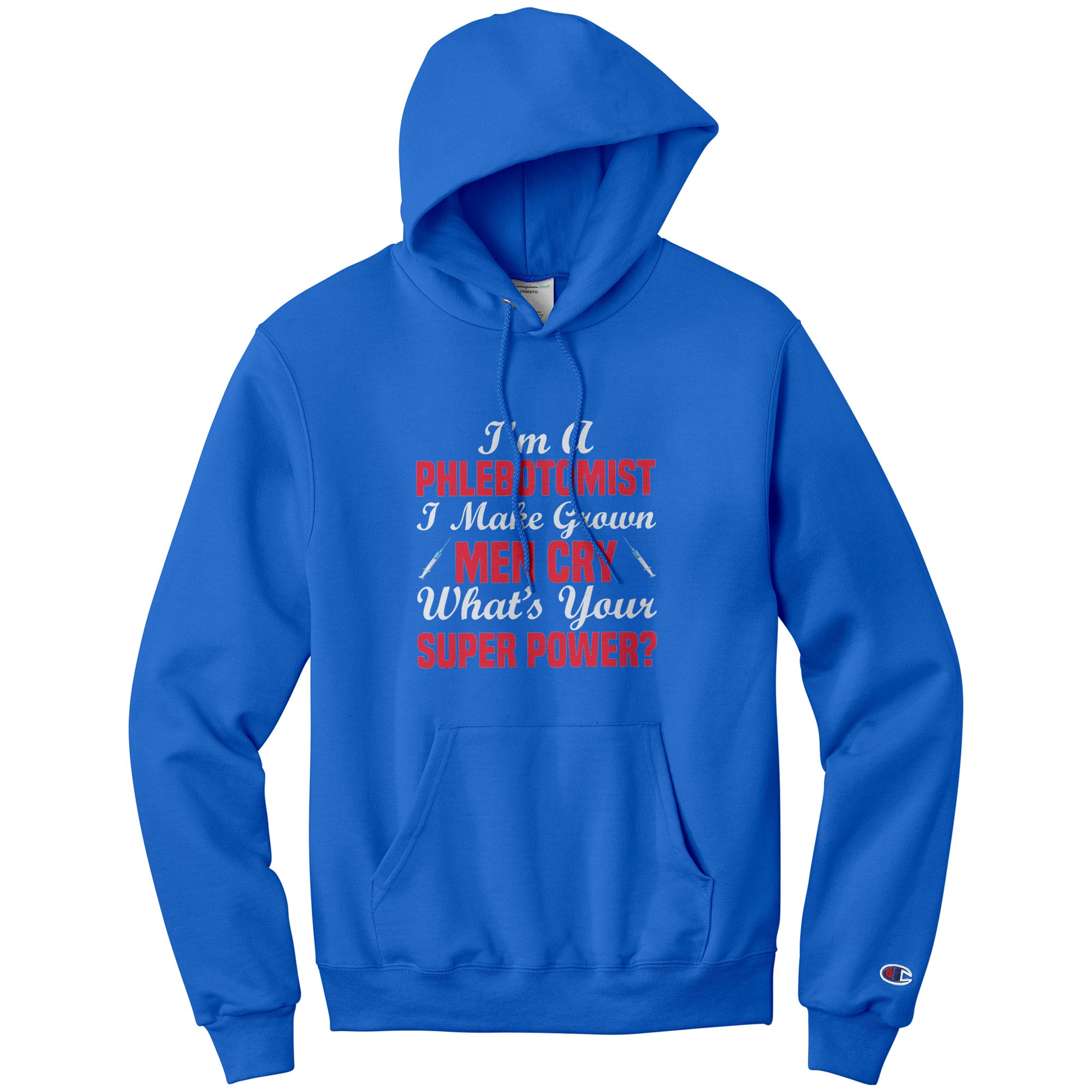 Champion Phlebotomist Hoodie - Comfort, Style, and Superpower Unite!