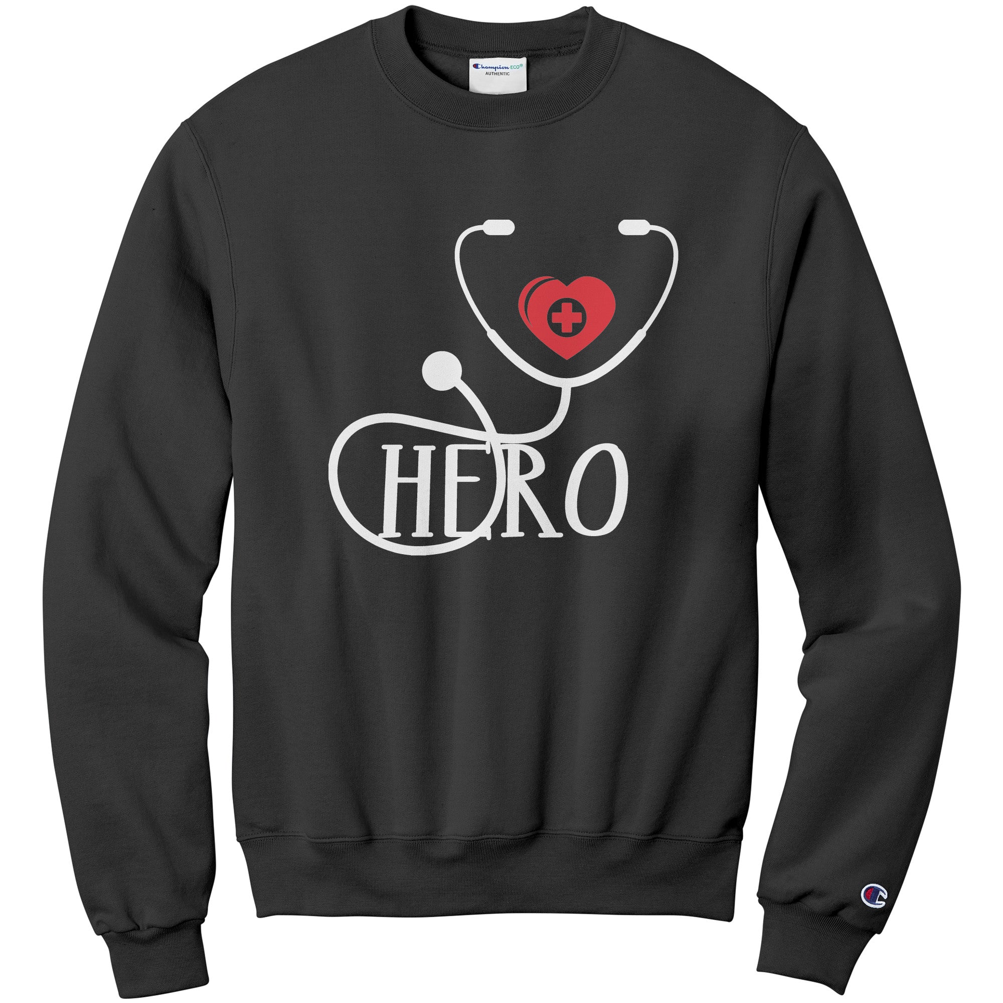 Champion Sweatshirt - Heart and Cross Design for Everyday Heroes