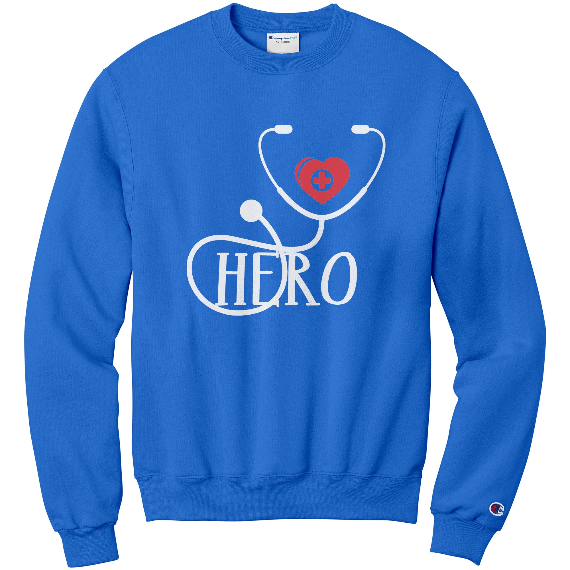 Champion Sweatshirt - Heart and Cross Design for Everyday Heroes