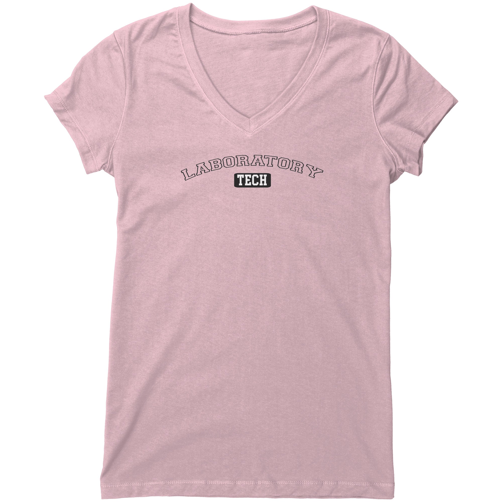 Classic University-Style 'Laboratory Tech' Women's V-Neck T-Shirt – Relaxed Fit, Modern Design