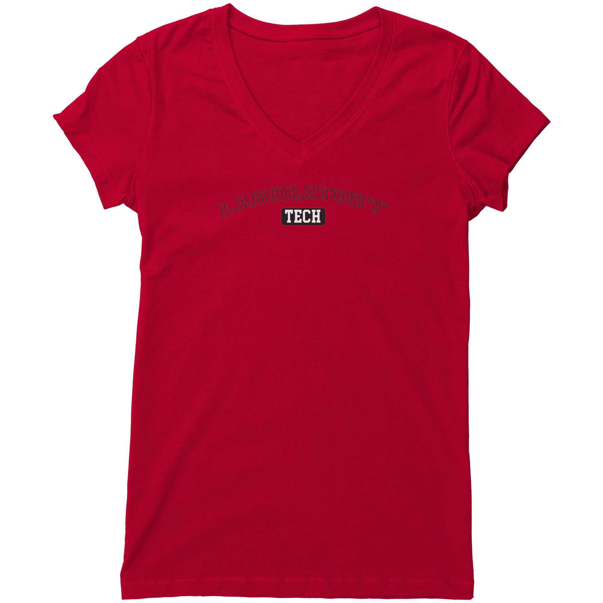 Classic University-Style 'Laboratory Tech' Women's V-Neck T-Shirt – Relaxed Fit, Modern Design