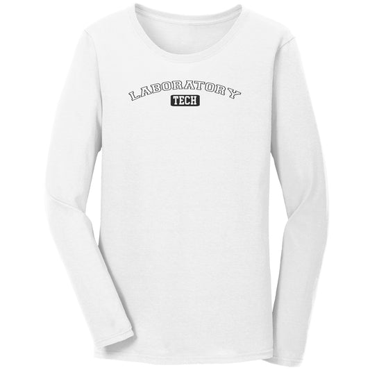 Classic University-Style 'Laboratory Tech' Long Sleeve Cotton Shirt