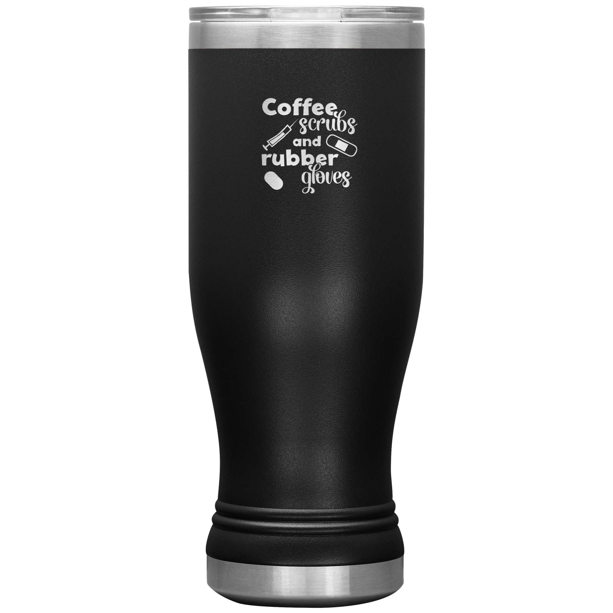 "Coffee, Scrubs, and Rubber Gloves" 20oz Polar Camel Insulated Tumbler – Celebrate Healthcare Heroes