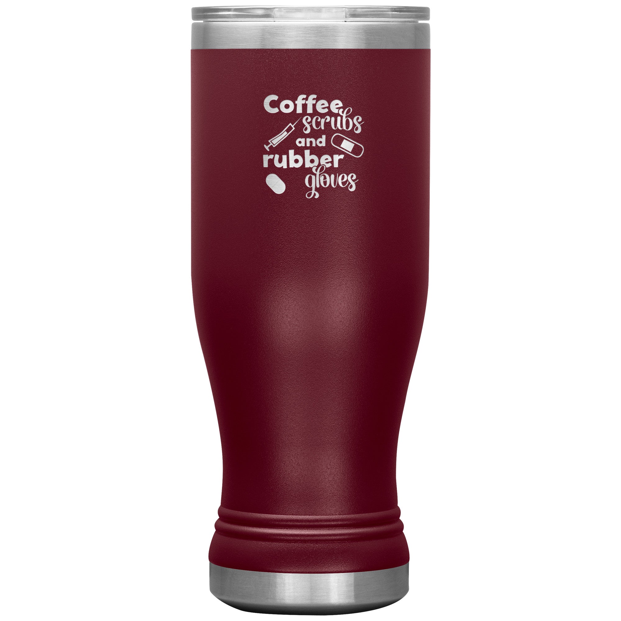 "Coffee, Scrubs, and Rubber Gloves" 20oz Polar Camel Insulated Tumbler – Celebrate Healthcare Heroes