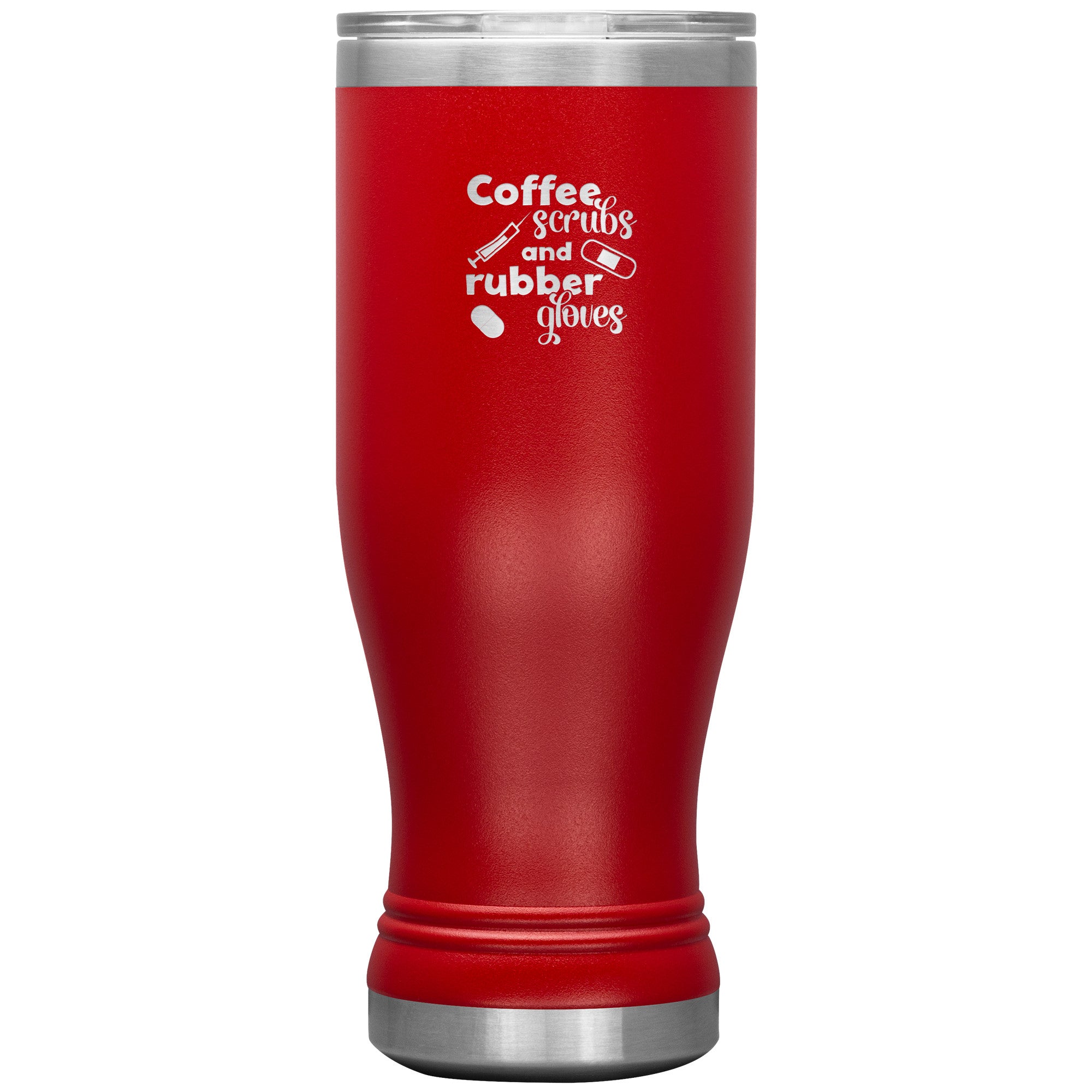 "Coffee, Scrubs, and Rubber Gloves" 20oz Polar Camel Insulated Tumbler – Celebrate Healthcare Heroes