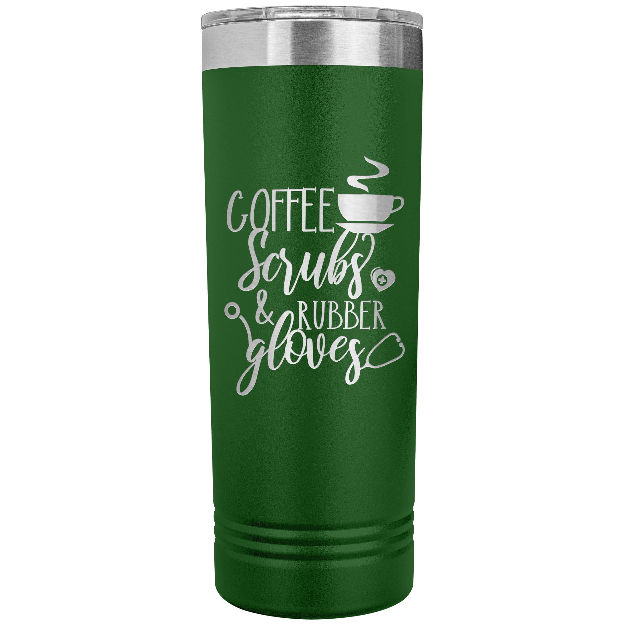 Coffee, Scrubs, and Rubber Gloves 22oz Polar Camel Skinny Tumbler - Stylish and Functional Drinkware for Healthcare Professionals