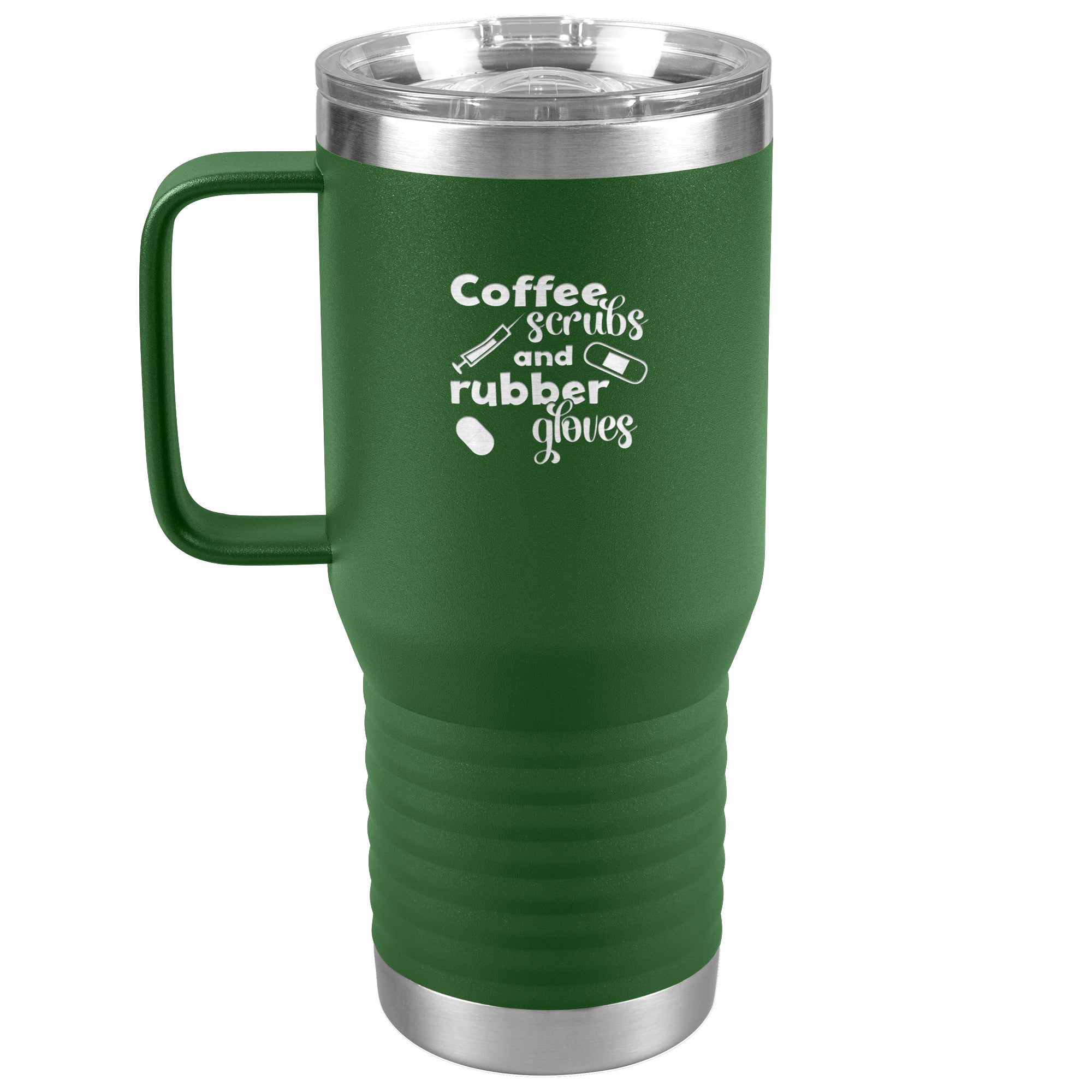 Coffee Scrubs and Rubber Gloves Design - 20oz Polar Camel Travel Tumbler