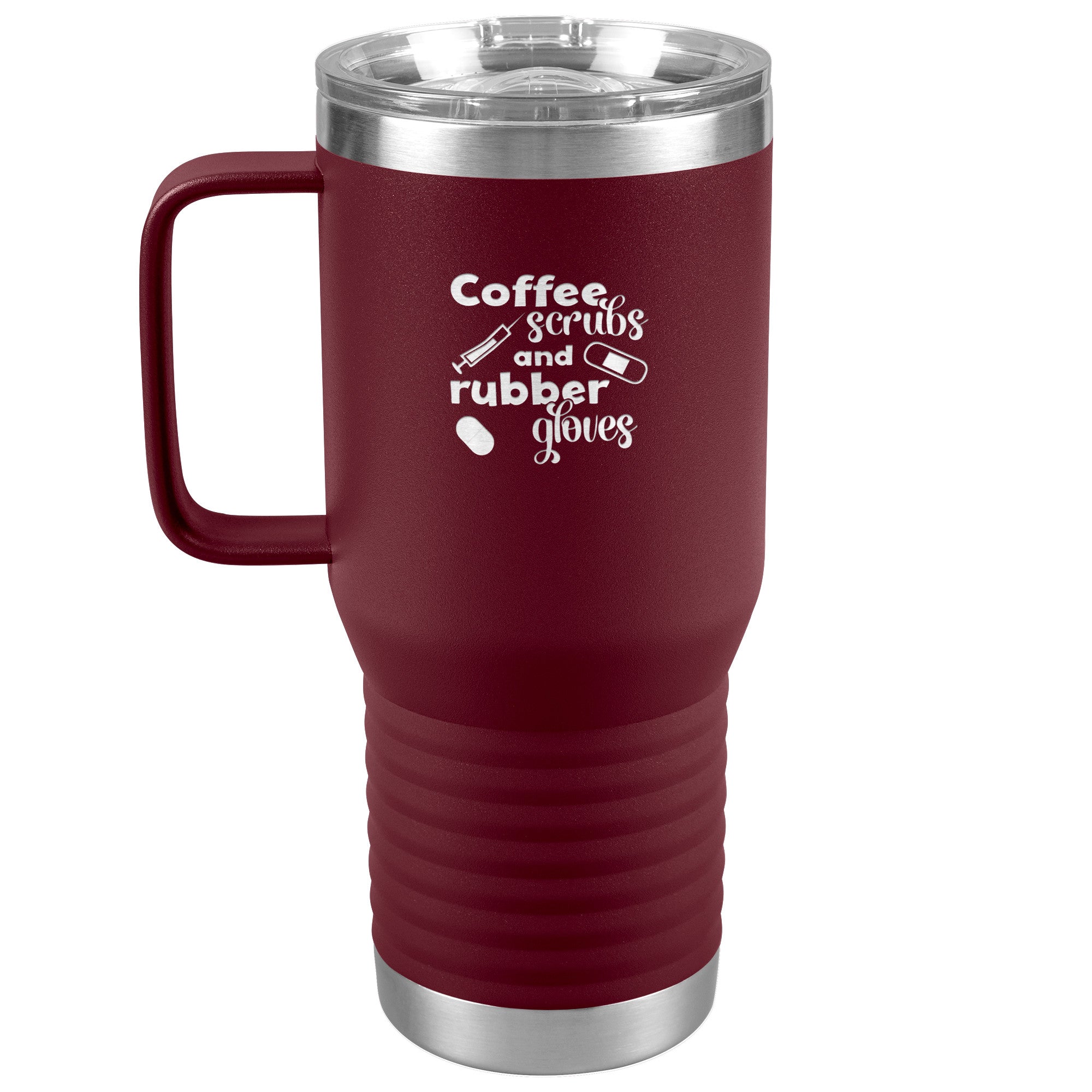 Coffee Scrubs and Rubber Gloves Design - 20oz Polar Camel Travel Tumbler