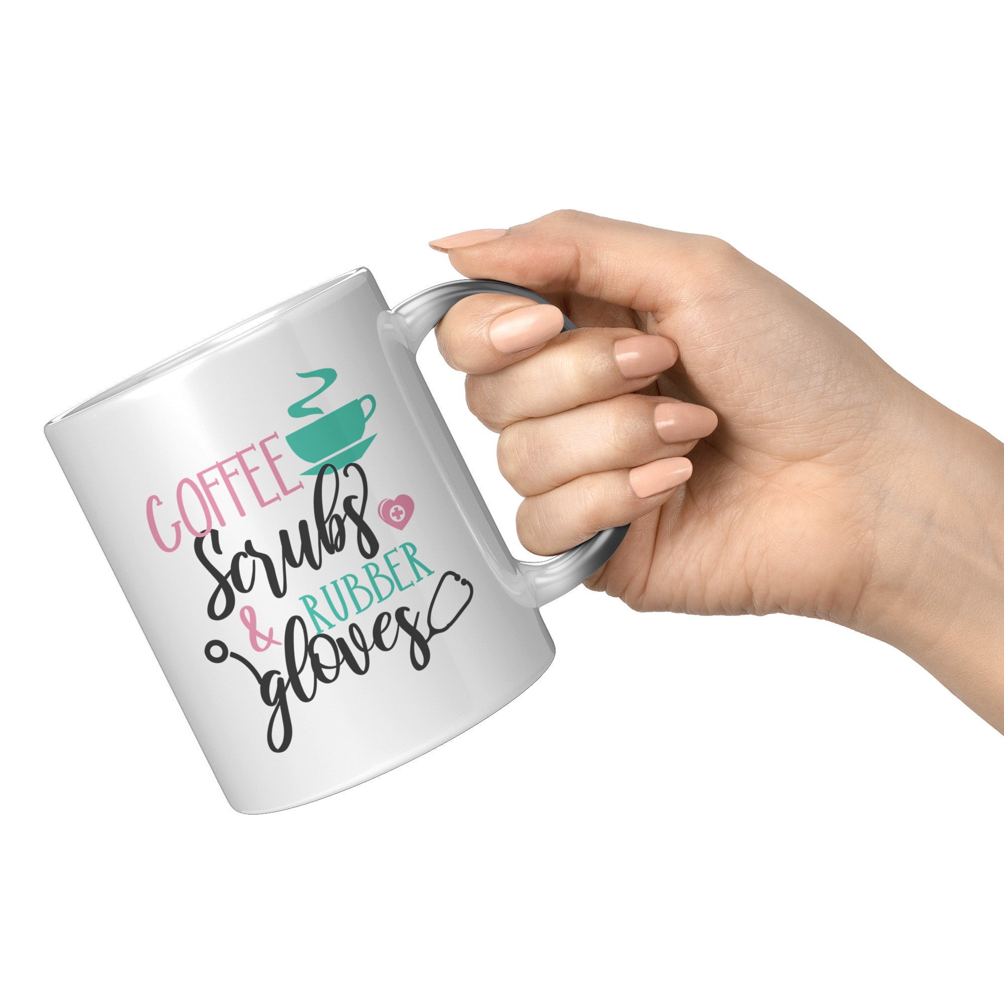 Coffee, Scrubs, and Rubber Gloves – 11oz Color-Changing Magic Mug for Healthcare Heroes