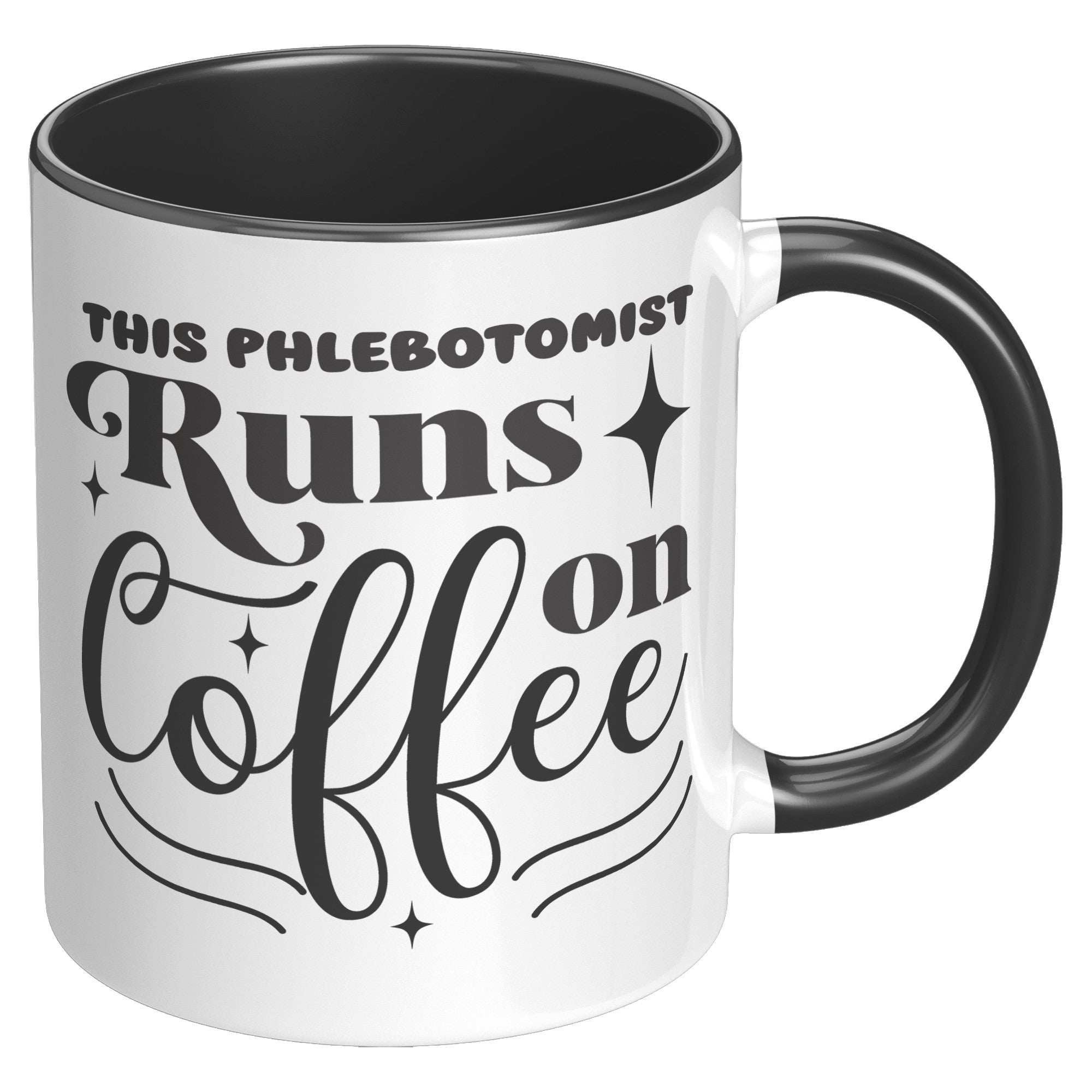 Colorful Sips: The 'This Phlebotomist Runs on Coffee' 11oz Accent Mug