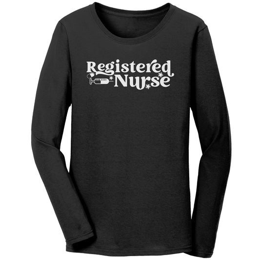 Comfort and Style for Healthcare Heroes: Women's Long Sleeve 'Registered Nurse' T-Shirt