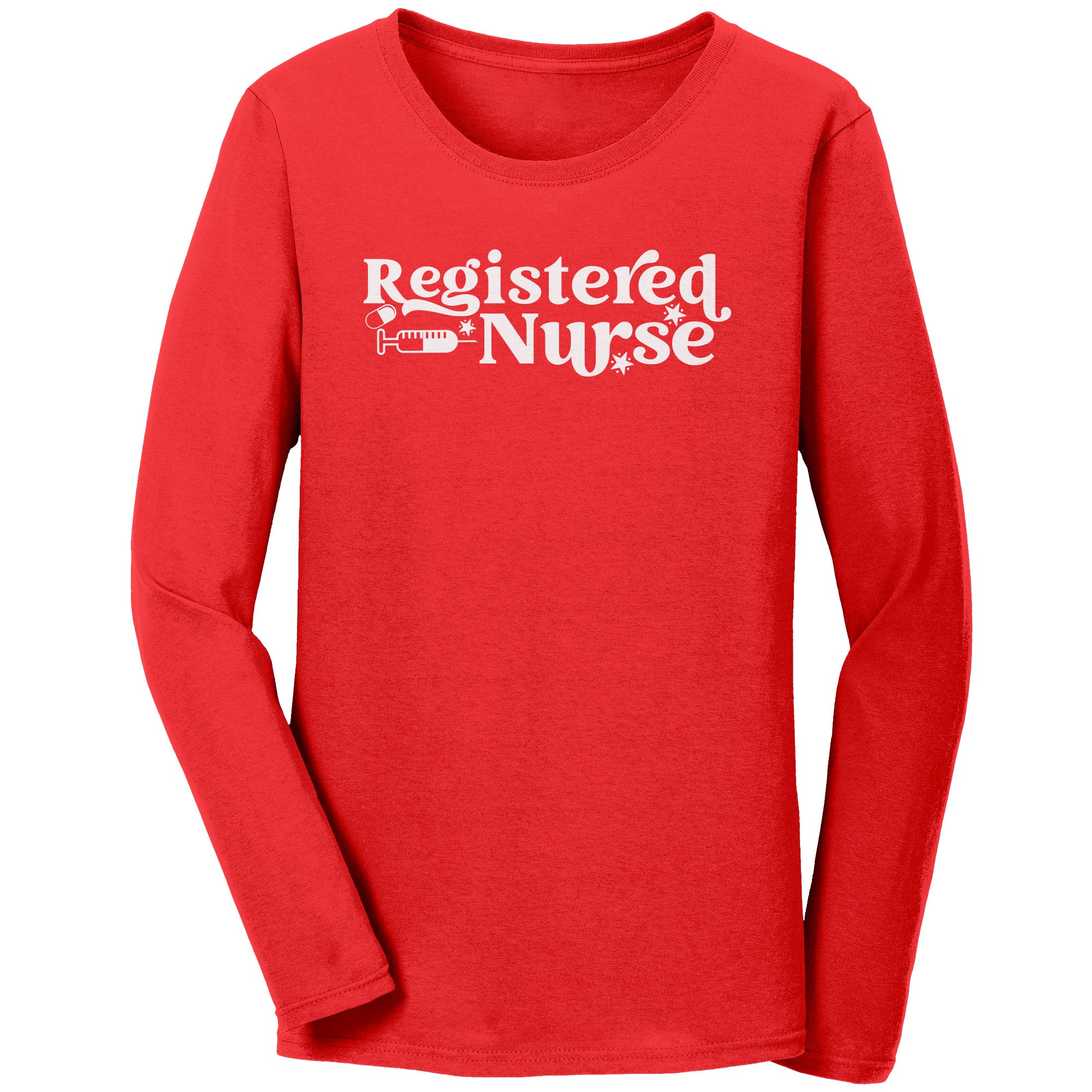 Comfort and Style for Healthcare Heroes: Women's Long Sleeve 'Registered Nurse' T-Shirt