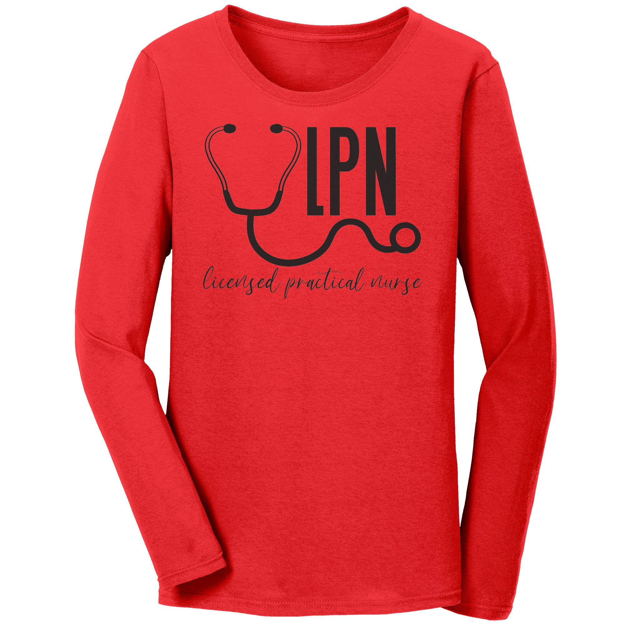 Elegant 'Licensed Practical Nurse' Long Sleeve Shirt with Stethoscope Design - Premium Cotton Tee