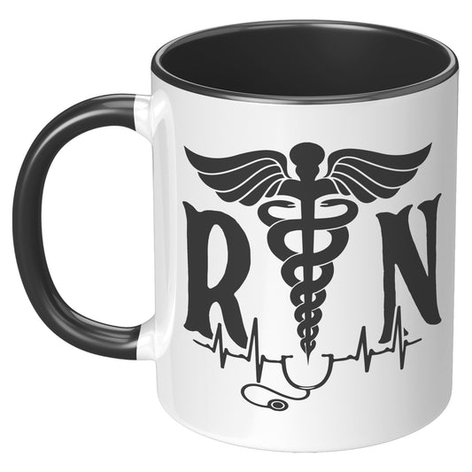 Elevate Your Day with our 11 oz Registered Nurse Accent Mug!
