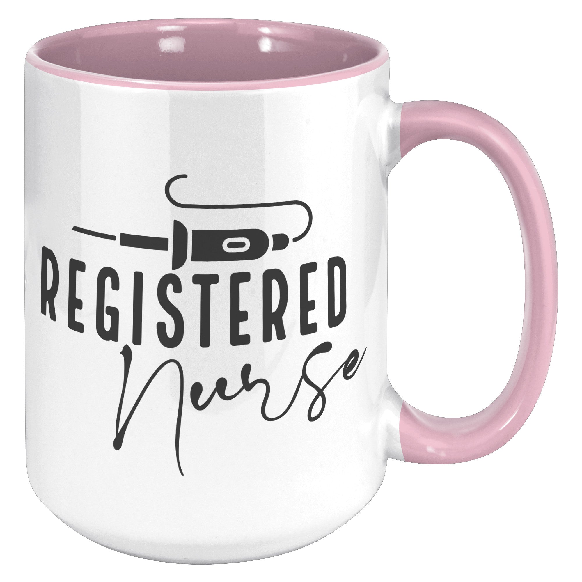 Energize Your Day: Registered Nurse 15oz Accent Mug with Vibrant Needle Design