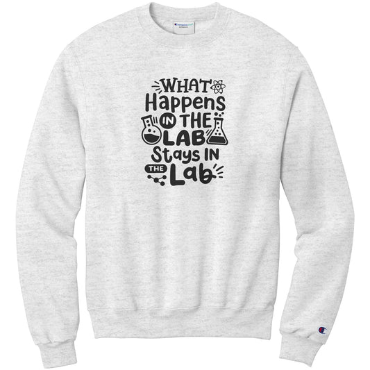 Exclusive 'What Happens in the Lab Stays in the Lab' Sweatshirt with Lab Vials Design