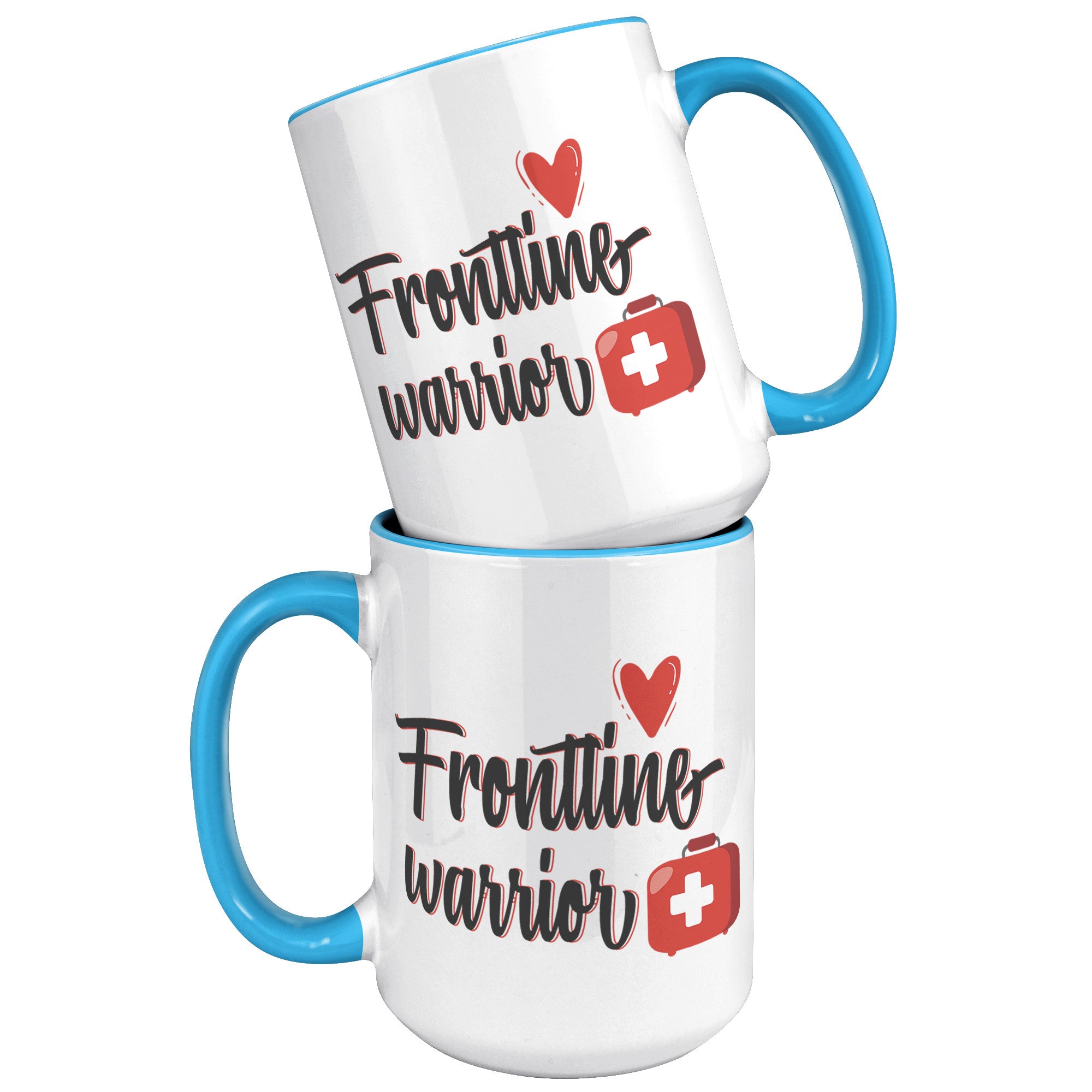 Frontline Warrior 15oz Accent Mug – ORCA Coated, Vibrant Red Design for Healthcare Heroes