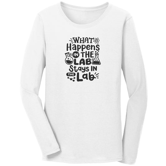 Fun 'What Happens in the Lab Stays in the Lab' Long Sleeve Shirt with Lab Vials Design - Soft Cotton Tee