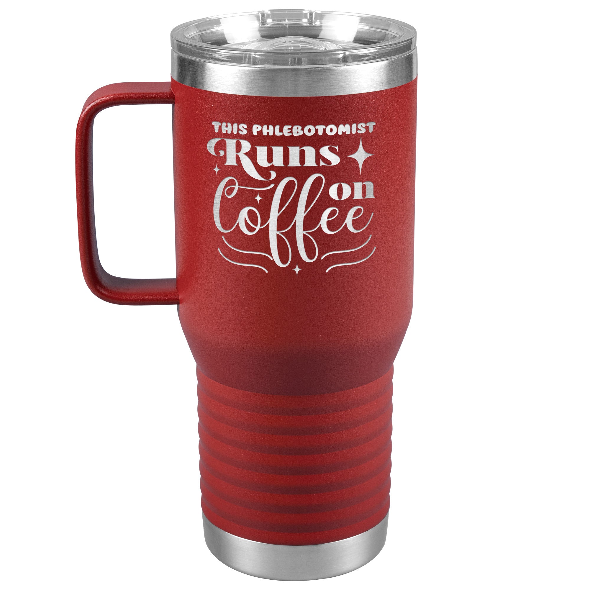 Globe-Trotting Sips: The 'This Phlebotomist Runs on Coffee' 20oz Travel Tumbler